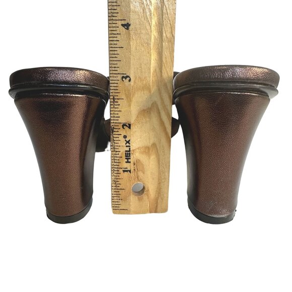 Olivia Rose Tal Marseilles Lace Leather Multi Stripe Twist Mule Heels Pointed To - Picture 6 of 11